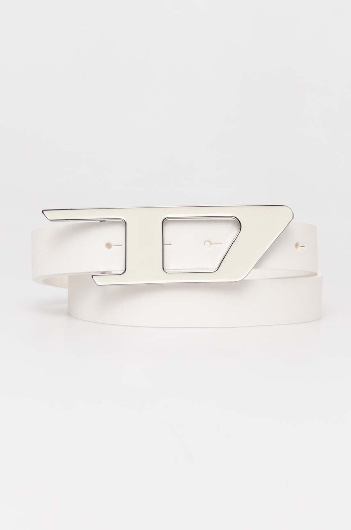Kožený pásek Diesel D LOGO B-DLOGO II BELT bílá X09917.PR227