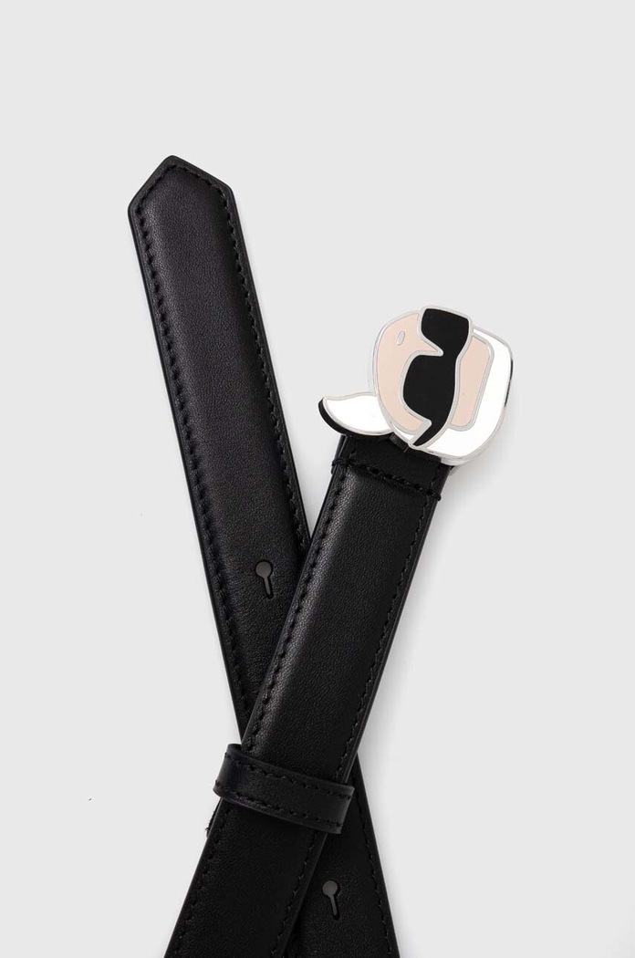 Kožený pásek Karl Lagerfeld 245W3103 černá AA00