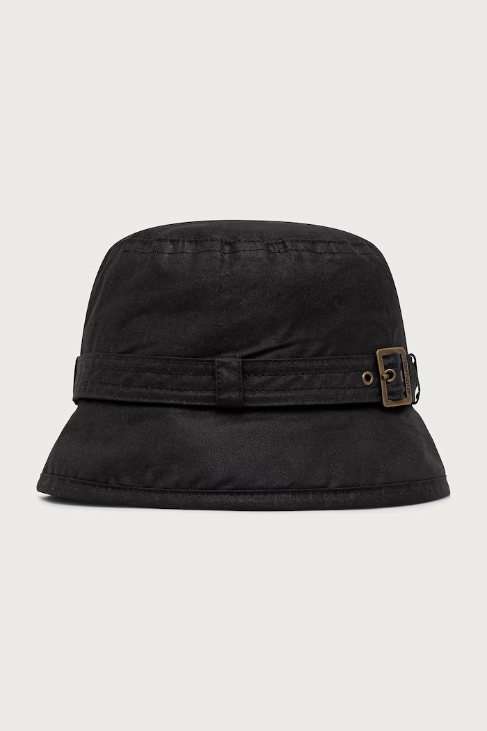 Barbour Kapelusz bucket damski bawełniany czarny LHA0174