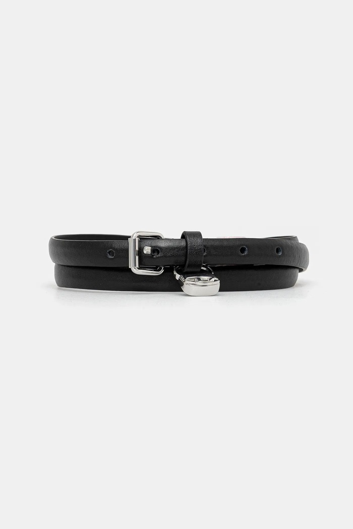 Kožený opasok Diesel DIESEL LOGO B-CHARM HIP čierna X09973.PR227