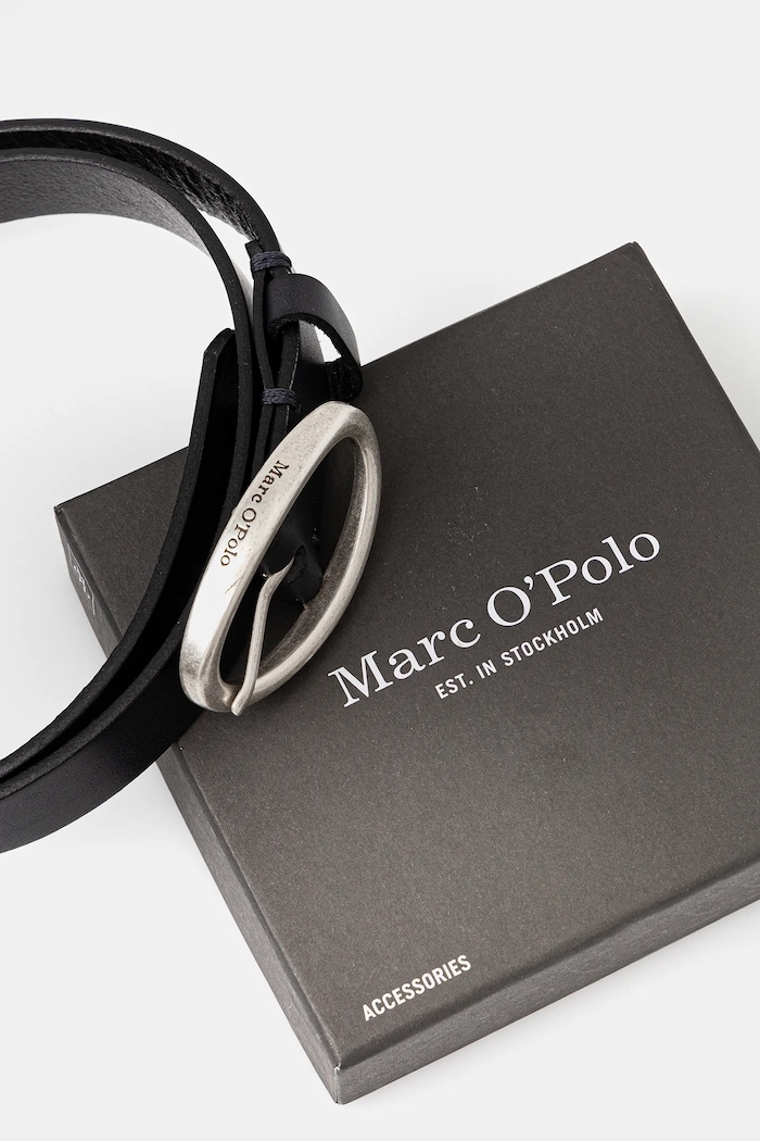 Akcesoria Marc O'Polo pasek skórzany 5000006708 granatowy