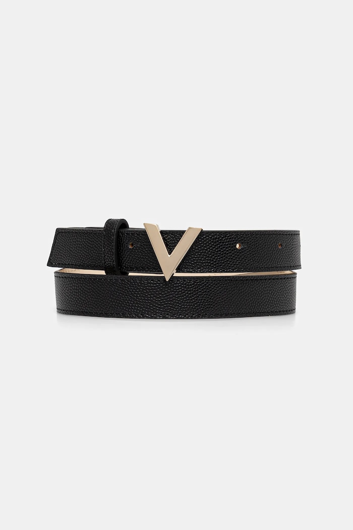 Valentino Bags pasek damski z imitacji skóry czarny VCS1R456GN