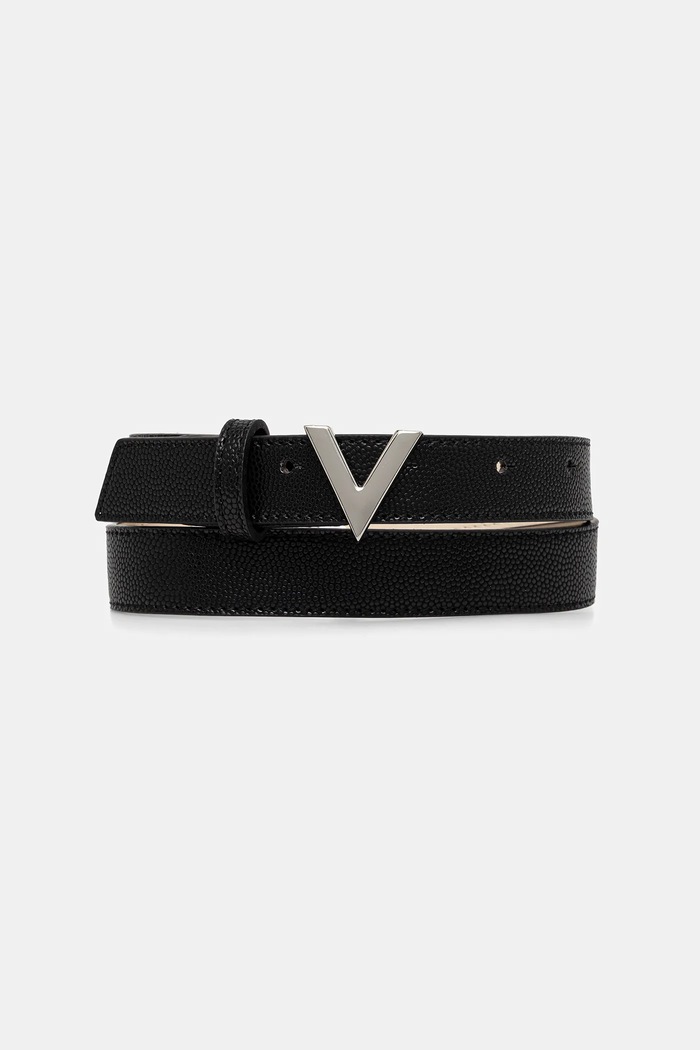 Valentino Bags pasek damski z imitacji skóry czarny VCS1R456GN