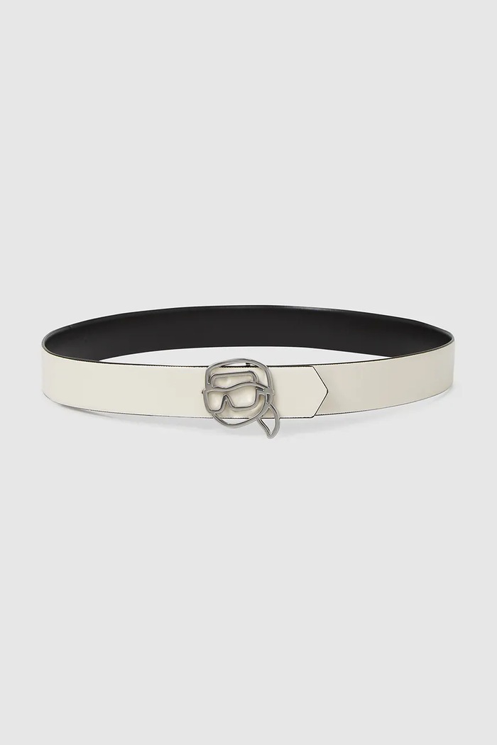 Karl Lagerfeld curea de piele cu două fețe IKON A4W33048 bej AA00