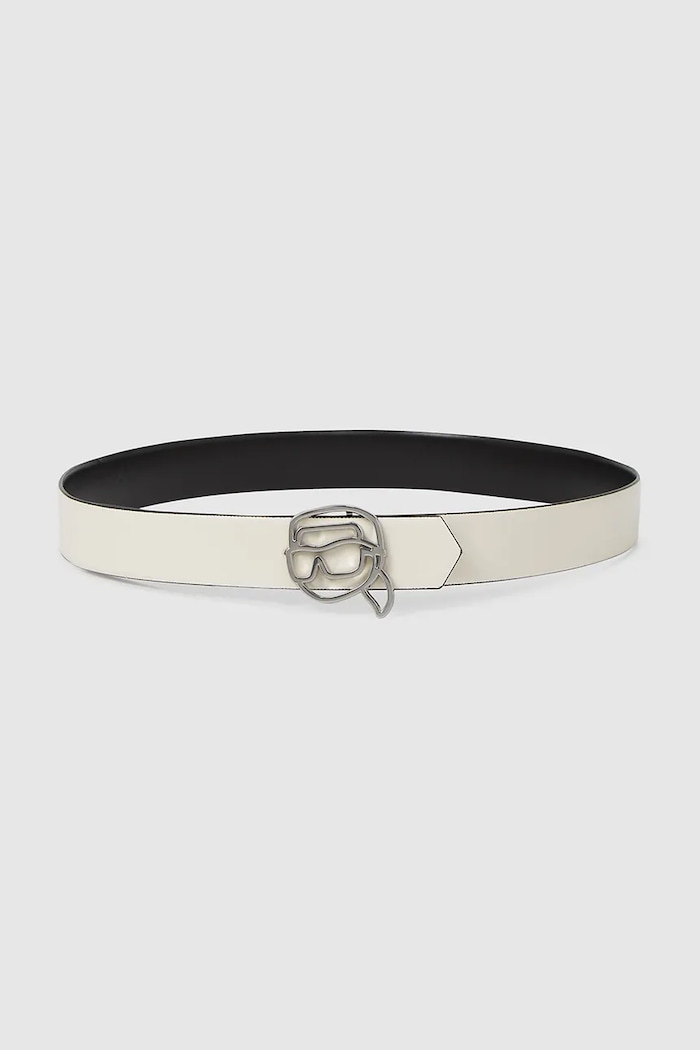 Karl Lagerfeld curea de piele cu două fețe IKON A4W33048 bej AA00