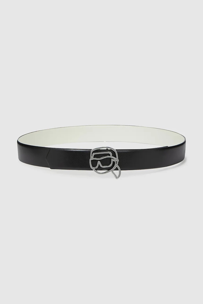 Accesorii Karl Lagerfeld curea de piele cu două fețe IKON A4W33048 bej