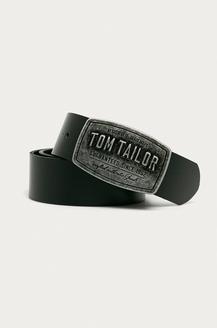 Tom Tailor Pasek skórzany czarny 00611.0009