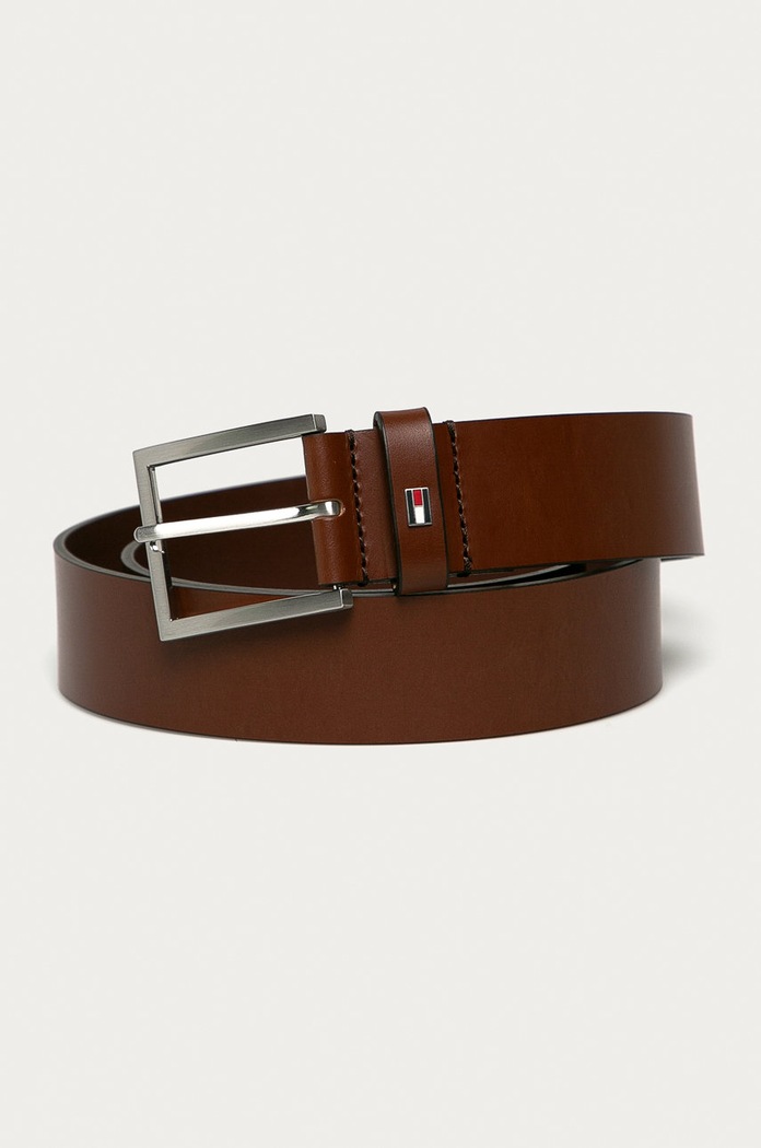 Tommy Hilfiger - Pasek skórzany brązowy AM0AM06344