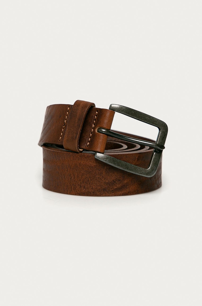 Jack & Jones - Kožený opasok hnedá 12152757