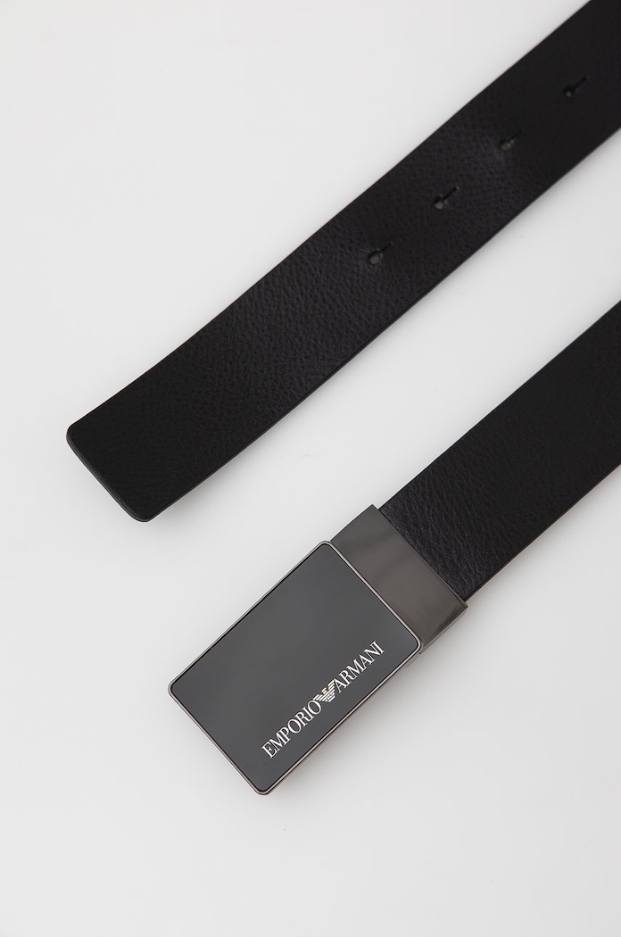 Kožený opasok Emporio Armani Y4S427.YTU7J.NOS čierna AA00