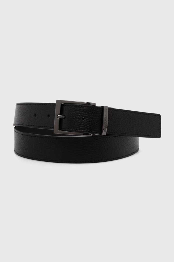 Oboustranný kožený pásek Emporio Armani černá Y4S195.YLO8J.NOS