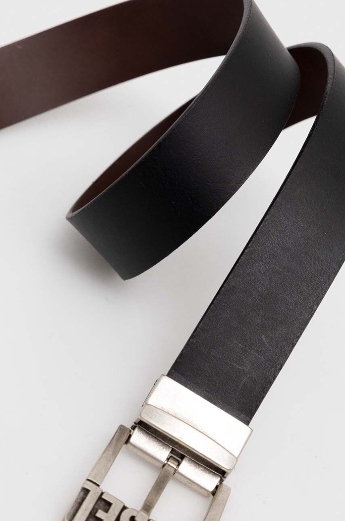 Oboustranný kožený pásek Diesel B-SHIFT II BELT X08879.PR227 černá AA00