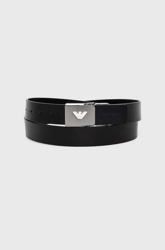 Oboustranný kožený pásek Emporio Armani černá Y4S623.YQ50X.NOS