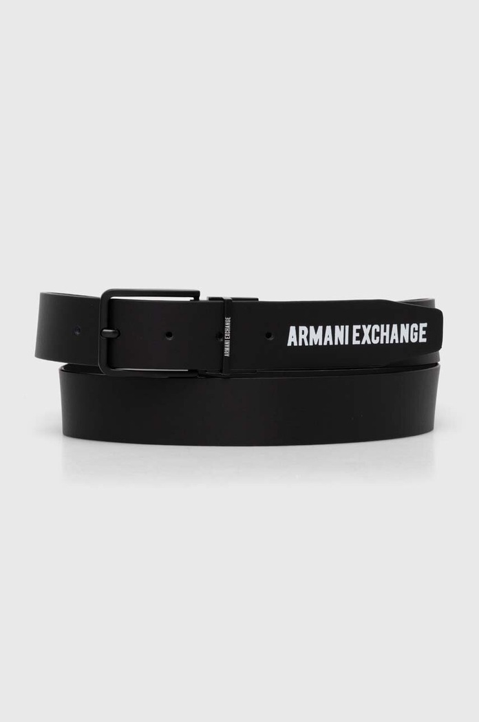 Armani Exchange pasek skórzany dwustronny czarny 951394.4R850.NOS