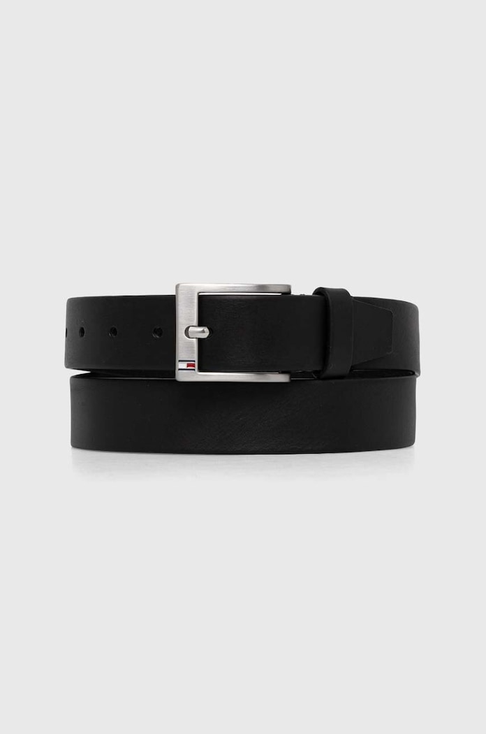 Kožený opasok Tommy Hilfiger čierna AM0AM08363