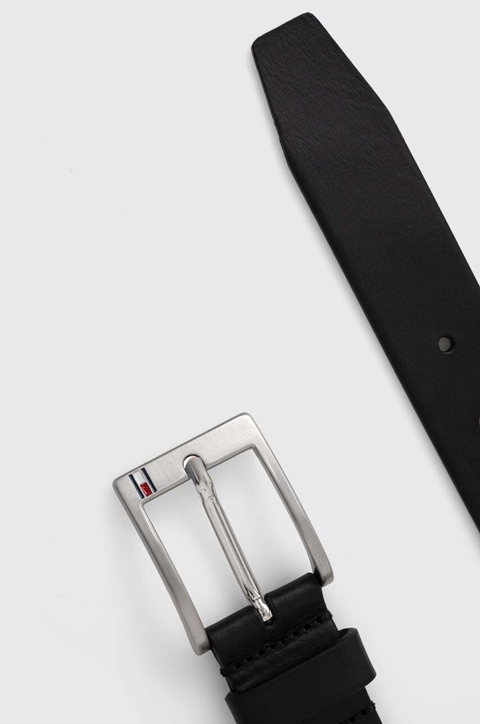 Kožený opasok Tommy Hilfiger AM0AM08363 čierna AA00