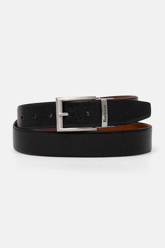 Kožni remen Barbour crna MAC0455