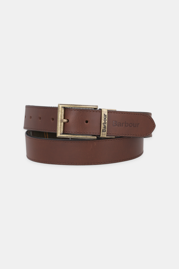 Remen Barbour tekstil smeđa MAC0364