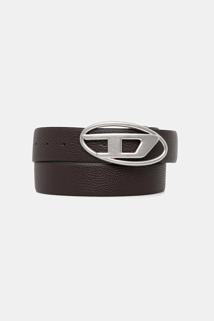 Diesel curea de piele cu două fețe OVAL D LOGO B-1DR REV II maro X09812.P4420