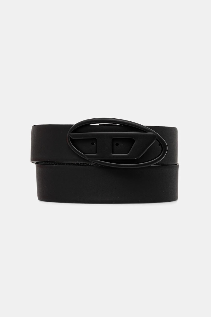 Diesel curea de piele cu două fețe OVAL D LOGO B-1DR REV II X09812.P4420 negru AA00