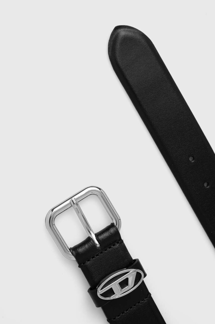 Кожаный ремень Diesel B-1DR OVAL D LOOP X10127.P6364 чёрный AA00
