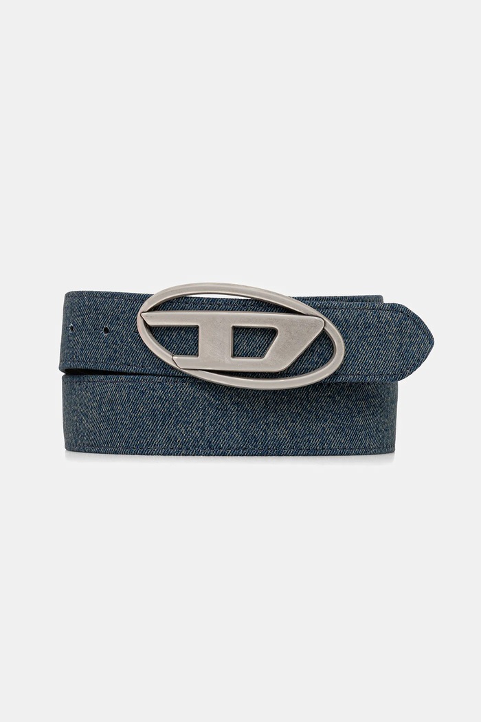 Opasok Diesel OVAL D LOGO B-1DR W usňová koža modrá X08727.PR413