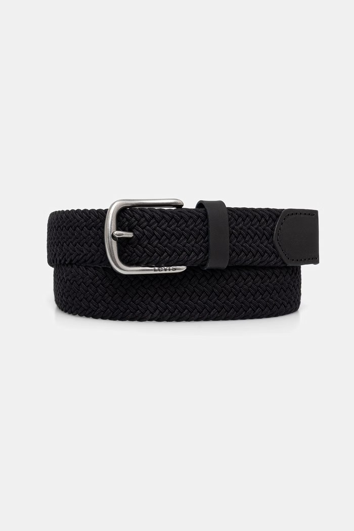Levi's ιμάντας με βαμβάκι AUSTIN STRETCH WOVEN μαύρο 005DH