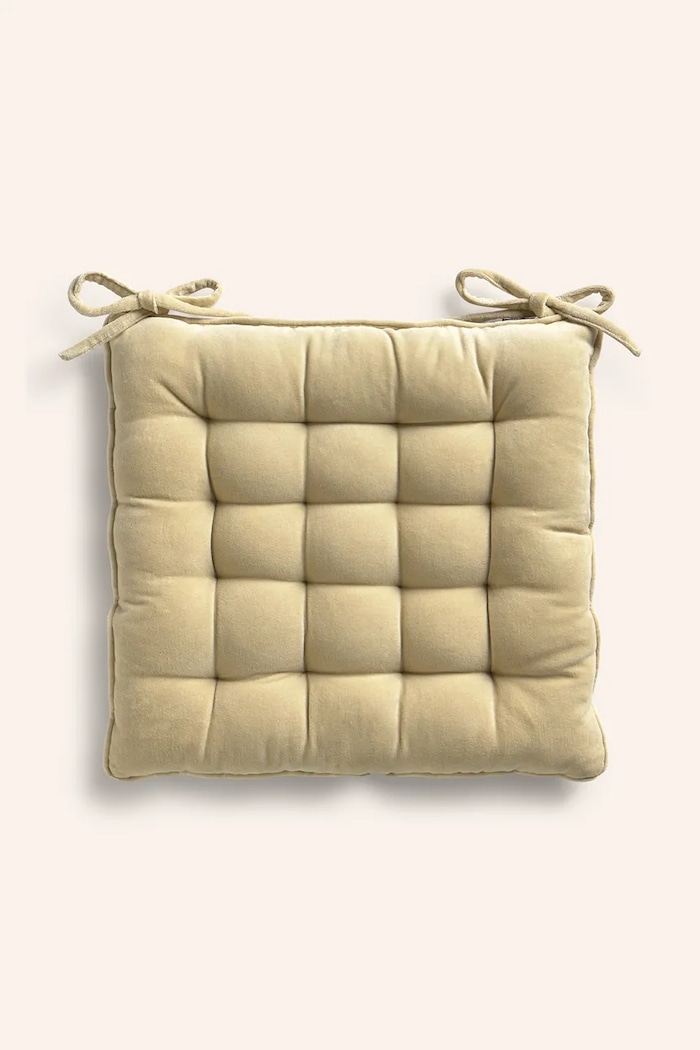 Calma House poduszka na krzesło bawełniana 40 x 40 x 4 cm żółty VELOUR.40G.CRU