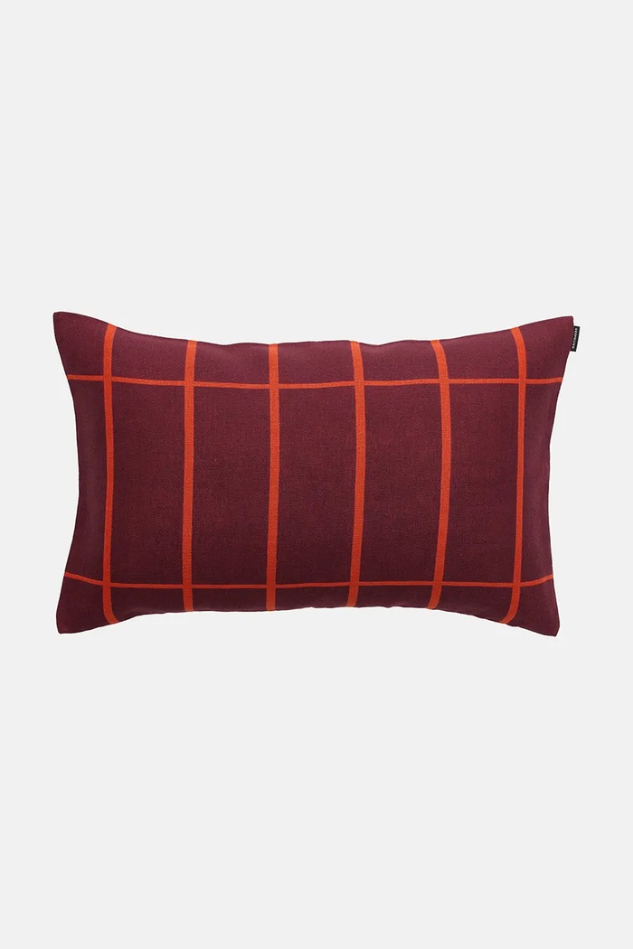 Marimekko Poszewka na poduszkę dekoracyjna lniana 40 x 60 cm bordowy 076108.430