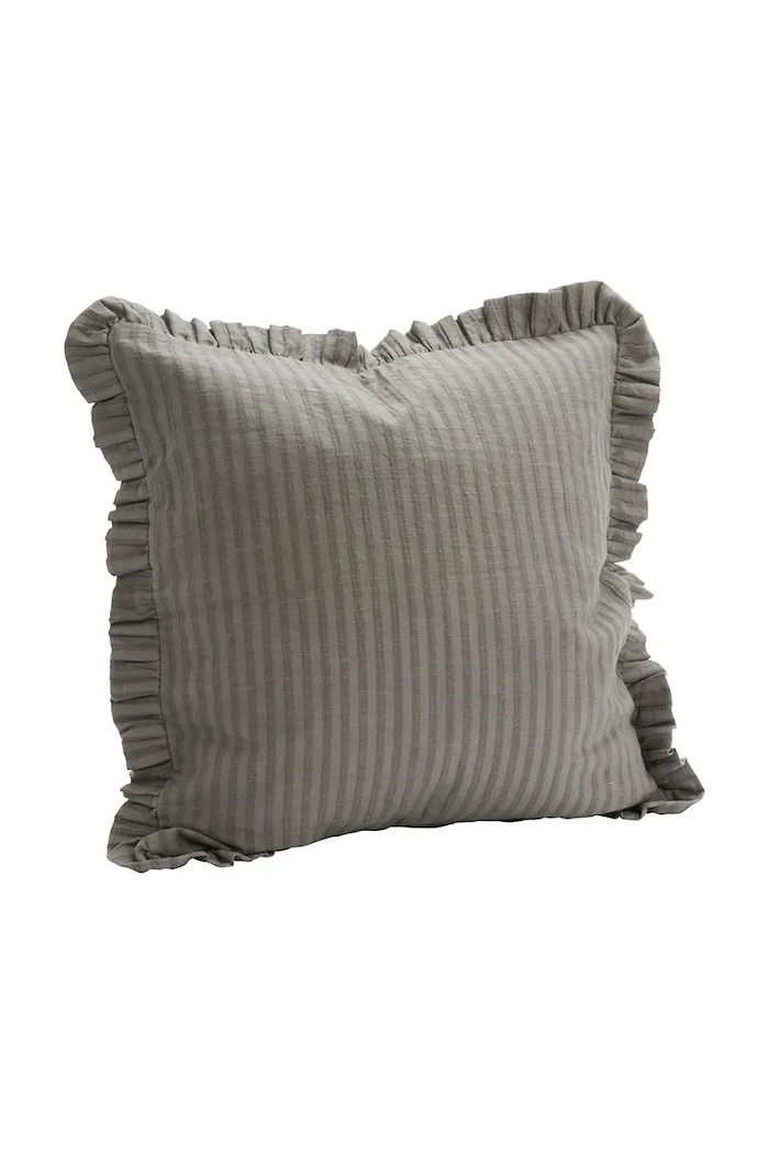 Madam Stoltz față de pernă decorativă din bumbac 50 x 50 cm gri JOCU2843
