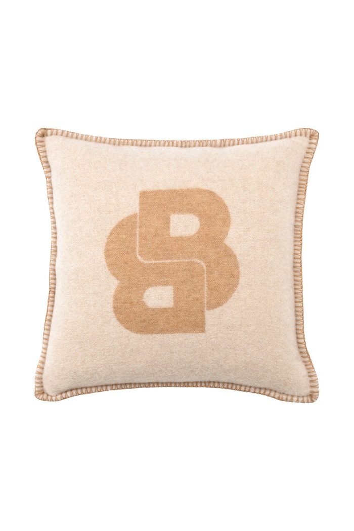 BOSS Poszewka na poduszkę dekoracyjna z wełną SIGNATUR Beige 45 x 45 cm beżowy 1072541