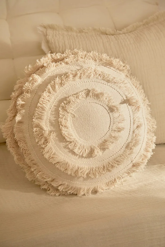 Living și dormitor Calma House pernă decorativă din bumbac 45 cm ARAYA.RD45.CRU bej