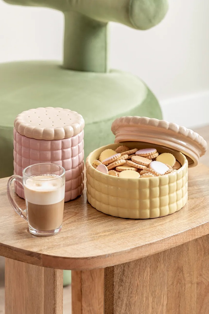 Bucătărie și bar Present Time recipient cu capac Biscuit Box 15 cm PT3981LP multicolor