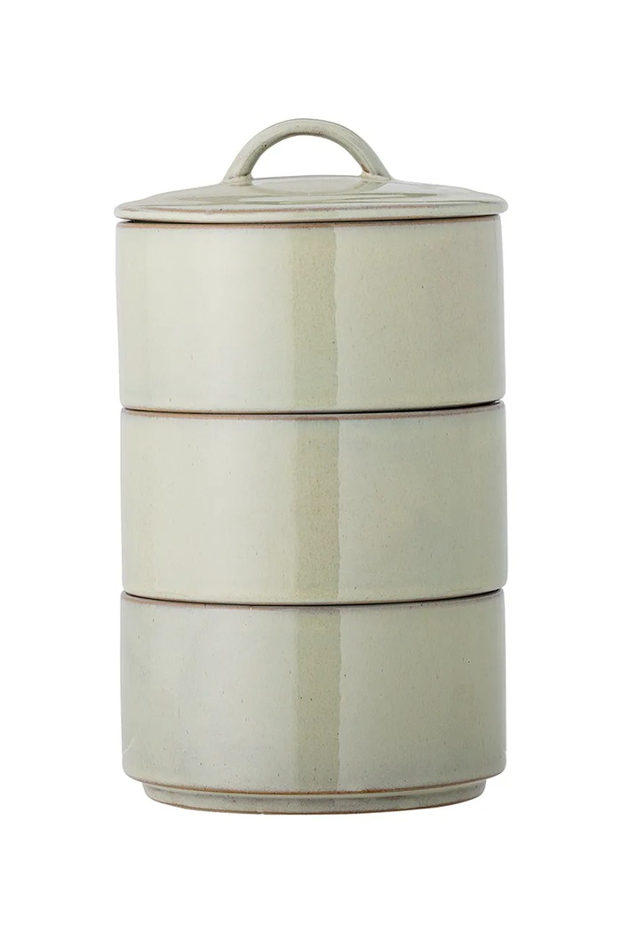 Δοχείο με καπάκι Bloomingville Ebba 940 ml 3-pack πράσινο 82061417