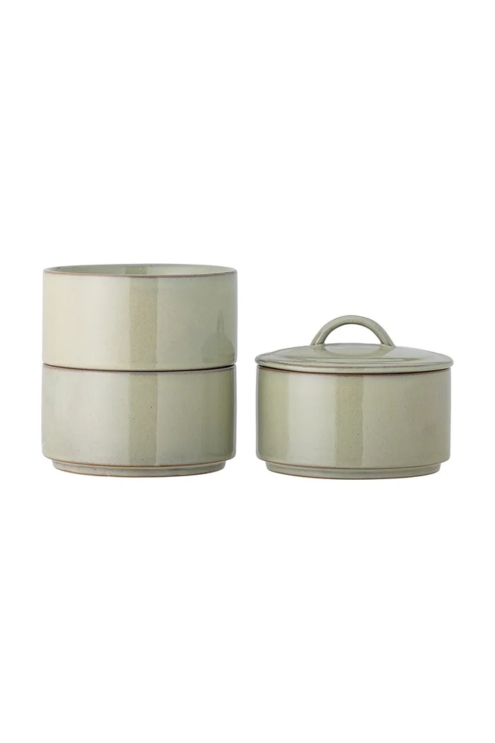 Κουζίνα και μπαρ Δοχείο με καπάκι Bloomingville Ebba 940 ml 3-pack 82061417 πράσινο