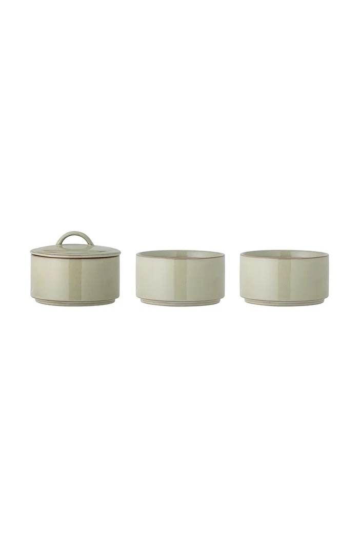 Δοχείο με καπάκι Bloomingville Ebba 940 ml 3-pack πράσινο 82061417