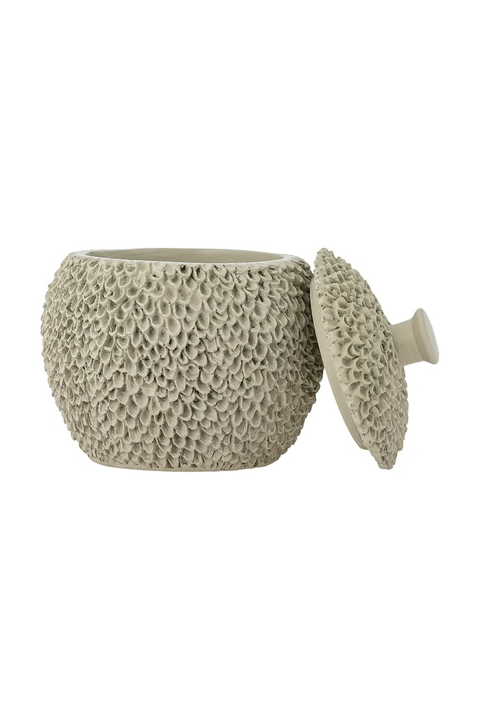 Δοχείο με καπάκι Bloomingville Briar 12,5 x 13 cm 82072631 γκρί AA00