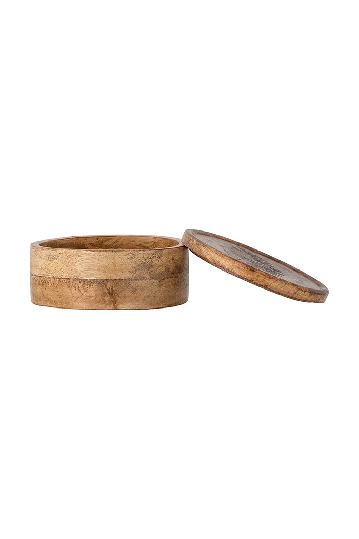 Kuchyňa a bar Bloomingville Nádoba na skladovanie z mangového dreva 19,5 x 9,5 cm 82065400 hnedá