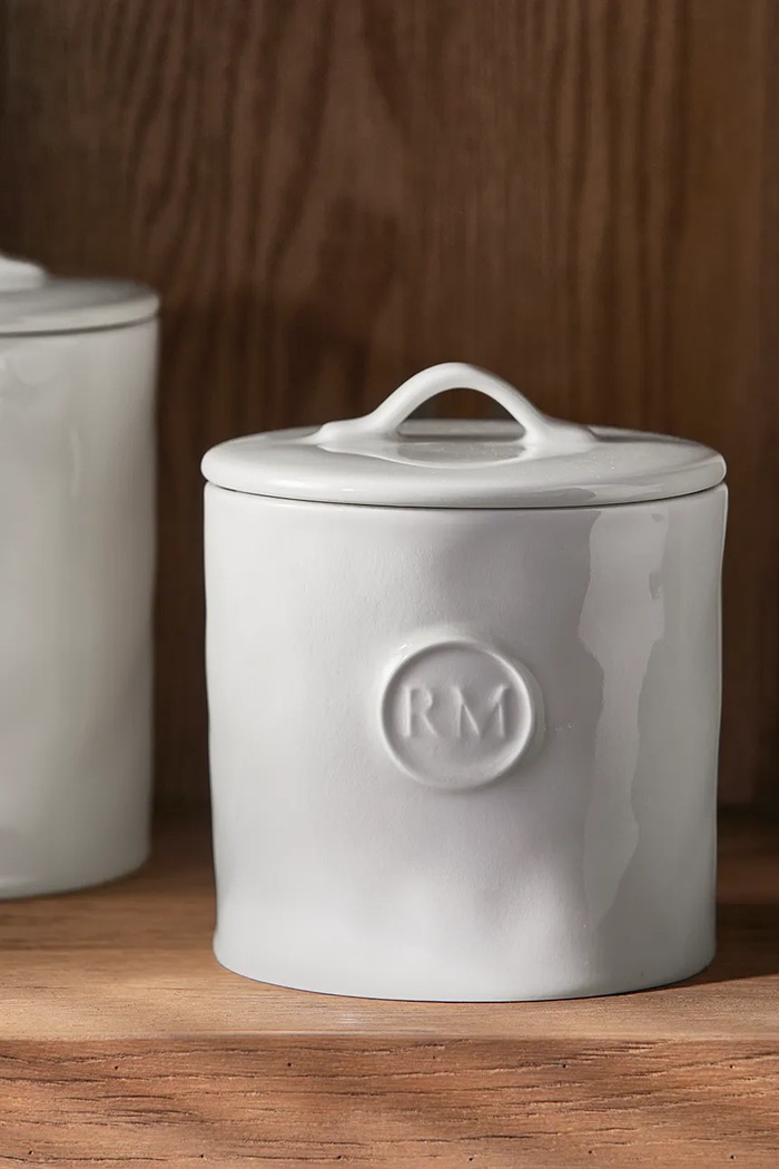 Kuchnia i bar Riviera Maison Pojemnik z pokrywką z porcelany 14 x 14 cm 576260 beżowy