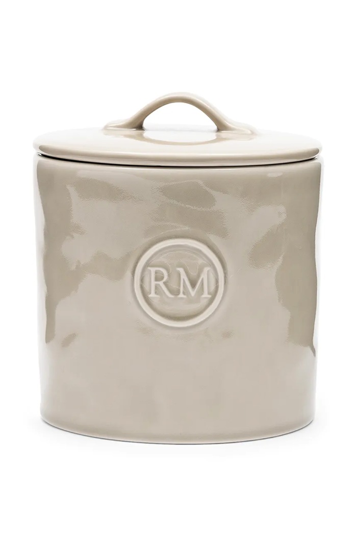 Riviera Maison Pojemnik z pokrywką z kamionki 14 x 14 cm beżowy 558980