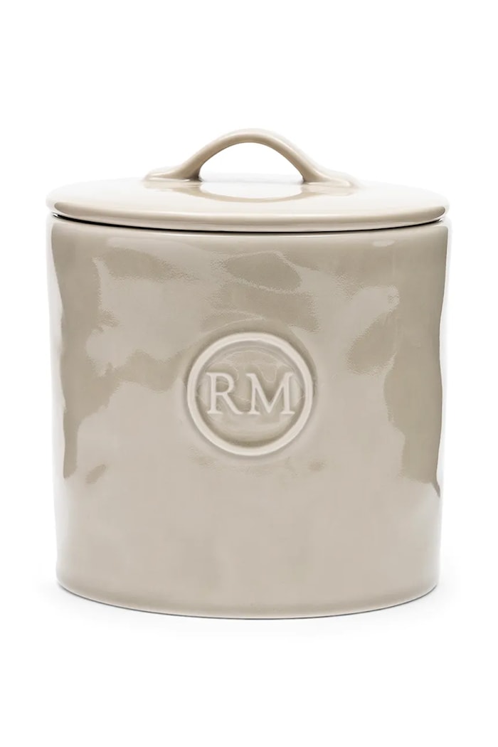 Riviera Maison Pojemnik z pokrywką z kamionki 14 x 14 cm beżowy 558980