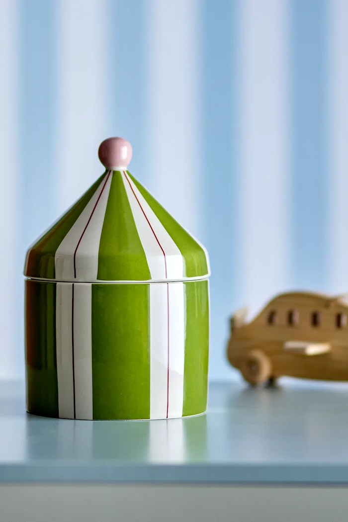 Kuchnia i bar Bloomingville Pojemnik z pokrywką z kamionki 15,5 x 25 cm 82063670 zielony