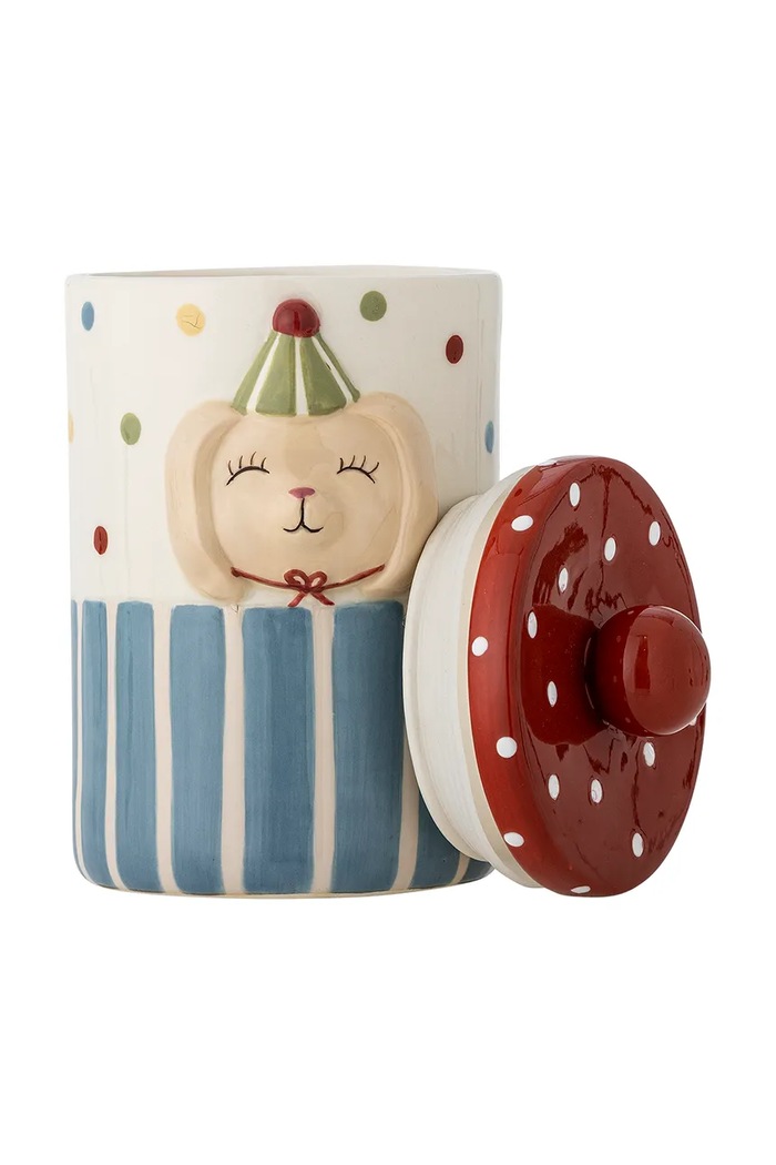 Bloomingville Pojemnik z pokrywką z kamionki 10,5 x 17,5 cm 82063431 multicolor AA00