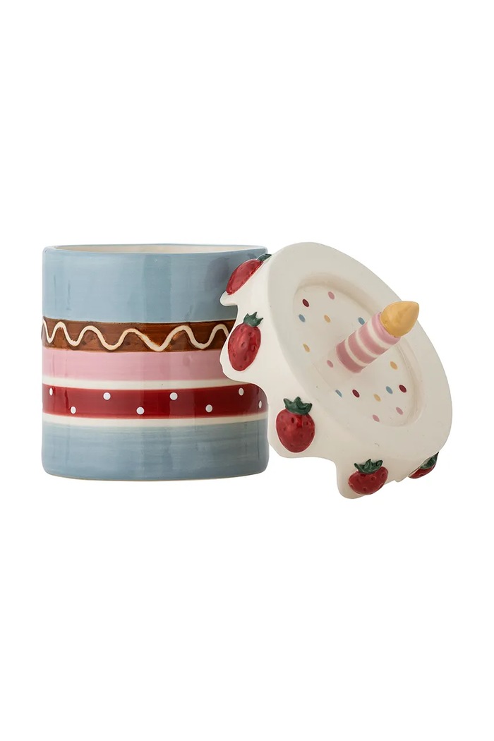 Bloomingville Pojemnik z pokrywką z kamionki 14,5 x 17,5 cm 82063405 multicolor AA00