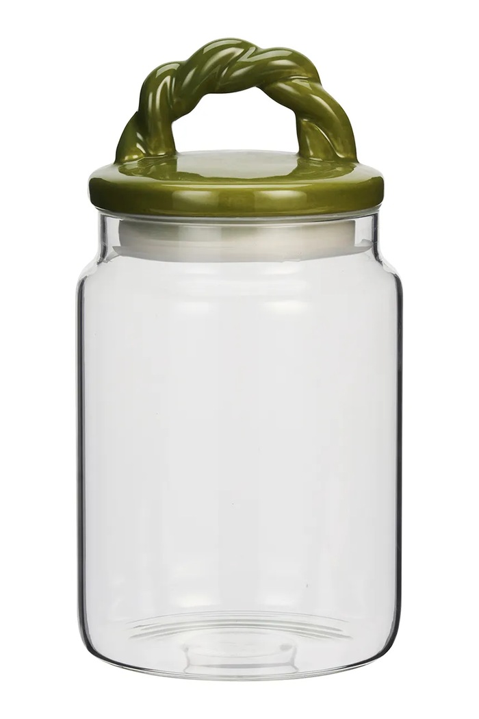Madam Stoltz pojemnik na produkty sypkie ze szkła 2 l zielony KDG00120.2