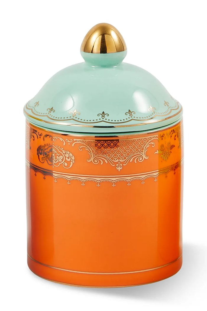 Pols Potten pojemnik do przechowywania z porcelany szkliwionej 9 x 14 cm pomarańczowy 230.400.643