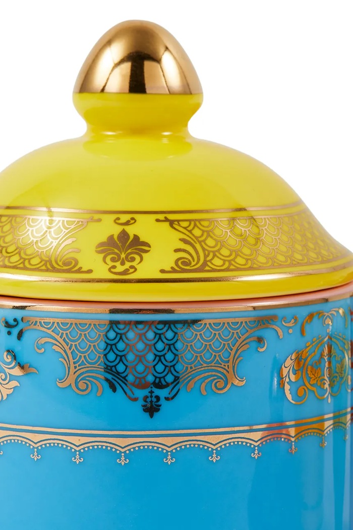 Pols Potten pojemnik do przechowywania z porcelany szkliwionej 9 x 14 cm 230.400.663 niebieski