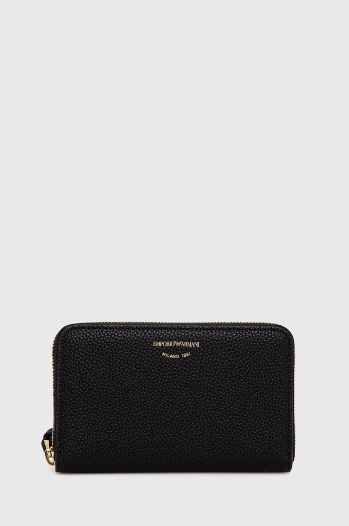 Kožená peněženka Emporio Armani přírodní kůže černá Y3H246.YFW9B.NOS