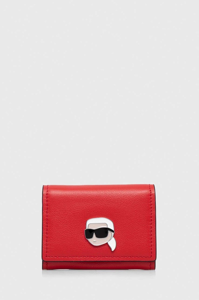 Шкіряний гаманець Karl Lagerfeld лицьова шкіра червоний 240W3235