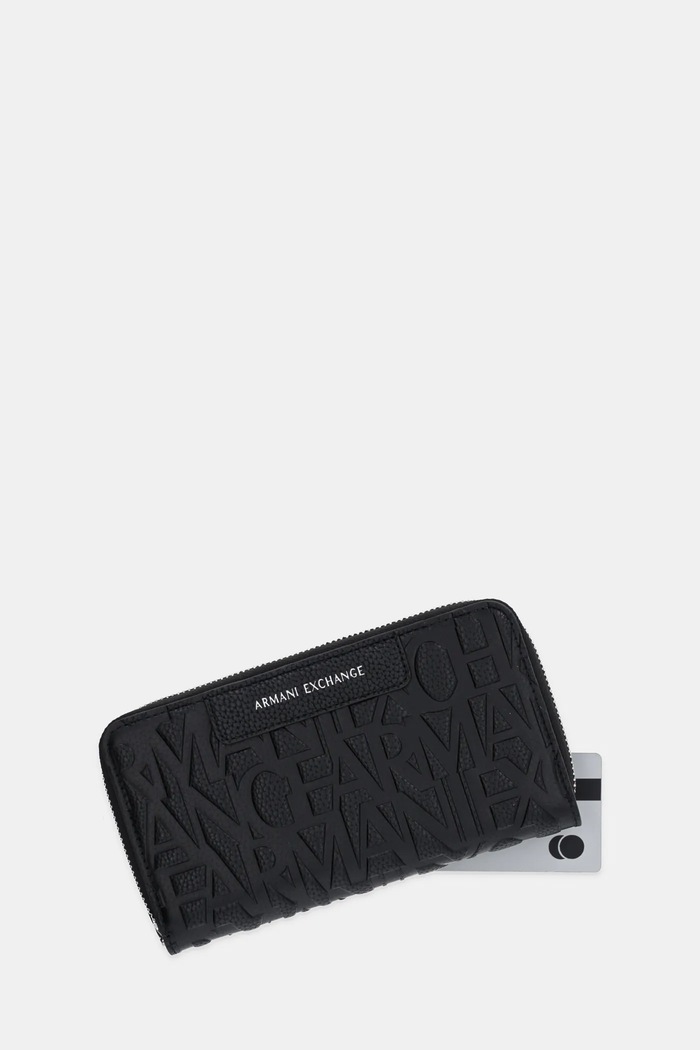 Accesorii Armani Exchange portofel pentru femei cu imitație de piele XW001606.AF15774.NOS negru